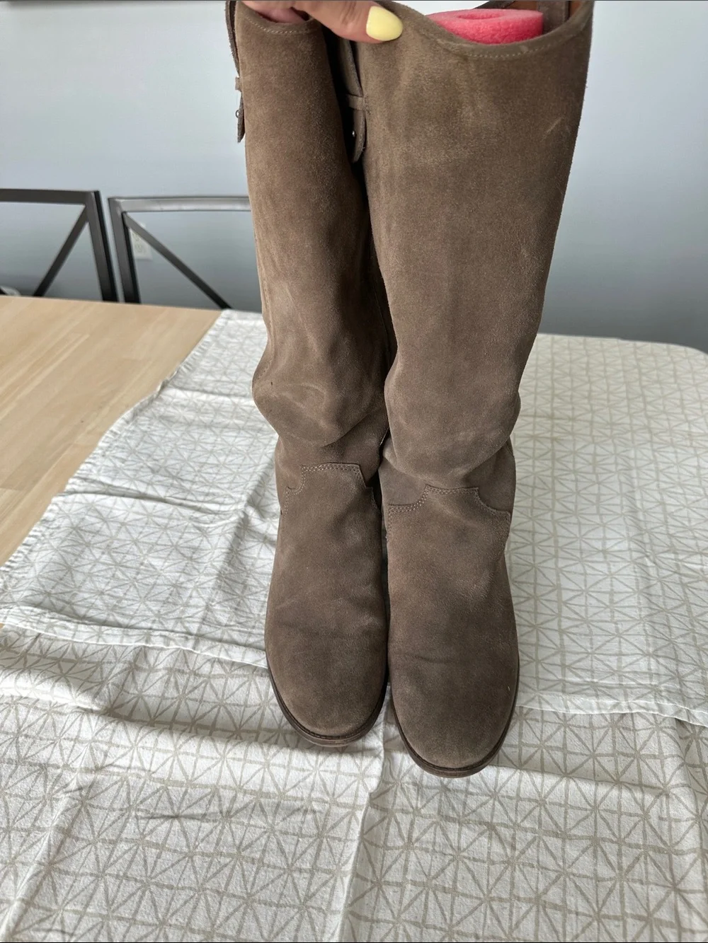 FRYE AND CO. Taupe Suede Knee-High Boots